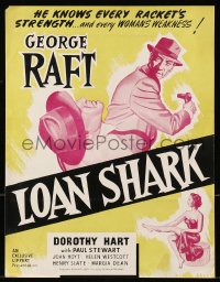 8x029 LOAN SHARK English pressbook 1952 George Raft knows racket's strength & woman's weakness!