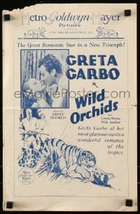 8x053 WILD ORCHIDS English pressbook 1929 Greta Garbo, Nils Asther, art of hunter Lewis Stone!