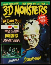 8x673 3-D MONSTERS vol 1 no 1 magazine 1964 includes 3D magic glasses allowing you to see monsters!