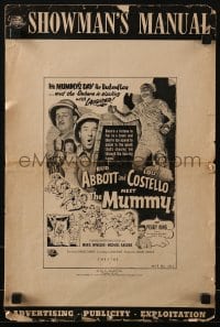 8x458 ABBOTT & COSTELLO MEET THE MUMMY pressbook 1955 Bud & Lou with the bandaged monster!