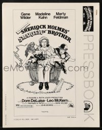 8x459 ADVENTURE OF SHERLOCK HOLMES' SMARTER BROTHER pressbook 1975 art of Wilder, Kahn & Feldman!