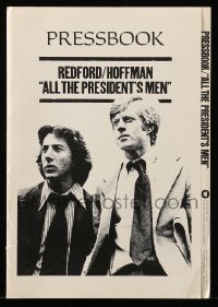 8x463 ALL THE PRESIDENT'S MEN pressbook 1976 Dustin Hoffman & Robert Redford as Woodward & Bernstein