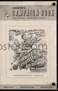 8x003 ABBOTT & COSTELLO GO TO MARS English pressbook 1953 astronauts Bud & Lou in outer space!