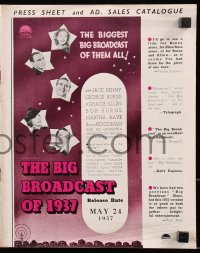 8x006 BIG BROADCAST OF 1937 English pressbook 1937 Jack Benny, Burns & Allen, Benny Goodman, Raye