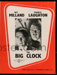 8x007 BIG CLOCK English pressbook 1948 Ray Milland in the strangest and most savage manhunt in history!