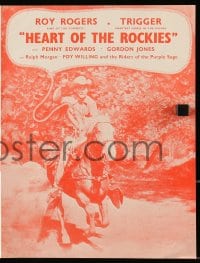 8x024 HEART OF THE ROCKIES English pressbook 1951 Roy Rogers & Trigger, Penny Edwards, western!