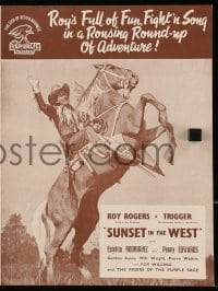 8x044 SUNSET IN THE WEST English pressbook 1950 Roy Rogers King of the Cowboys & Trigger!