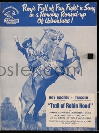 8x047 TRAIL OF ROBIN HOOD English pressbook 1951 Roy Rogers King of the Cowboys & Trigger!