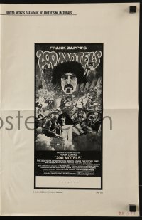 8x453 200 MOTELS pressbook 1971 directed by Frank Zappa, rock 'n' roll, wild artwork!