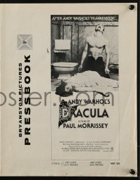 8x465 ANDY WARHOL'S DRACULA pressbook 1974 Paul Morrissey, wild images of vampire Udo Kier!