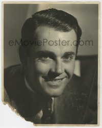 8y058 HENRY FONDA signed deluxe 11x14 still 1940s head & shoulders portrait of the Fox leading man!