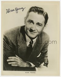 8y619 ALAN YOUNG signed 8x10.25 REPRO still 1980s great portrait in suit & tie with arms crossed!
