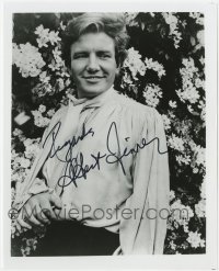 8y620 ALBERT FINNEY signed 8x10 REPRO still 1980s waist-high smiling portrait with arm in sling!