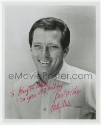 8y628 ANDY WILLIAMS signed 8x10 REPRO still 1980s great smiling portrait of the singer!