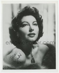 8y642 AVA GARDNER signed 8x10 REPRO still 1980s glamorous portrait of the beautiful star in fur!