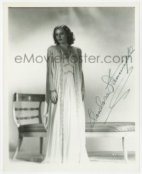8y645 BARBARA STANWYCK signed 8x10 REPRO still 1980s full-length portrait wearing beautiful gown!