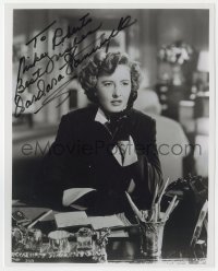 8y646 BARBARA STANWYCK signed 8x10 REPRO still 1980s worried c/u on phone in Sorry Wrong Number!