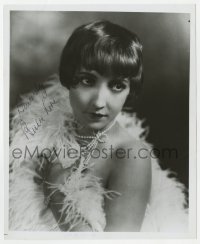 8y650 BESSIE LOVE signed 8x10 REPRO still 1980s sexy portrait wearing fur, pearls & not much else!