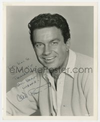 8y680 CLIFF ROBERTSON signed 8.25x10 REPRO still 1970s smiling portrait wearing sweater!