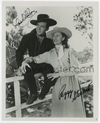 8y687 DEAD MAN'S GOLD signed 8.25x10.25 REPRO still 1980s by BOTH Lash La Rue AND Peggy Stewart!