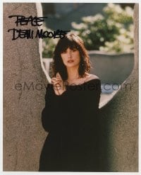 8y549 DEMI MOORE signed color 8x10 REPRO still 2000s portrait of the pretty star by stone wall!