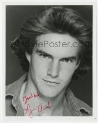 8y695 DENNIS QUAID signed 8x10 REPRO still 1980s super close youthful portrait with windswept hair!