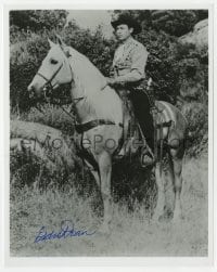 8y707 EDDIE DEAN signed 8x10 REPRO still 1970s great cowboy portrait sitting on his horse!