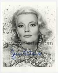 8y730 GENA ROWLANDS signed 7.75x10 REPRO still 1980s super close portrait wearing lots of jewelry!