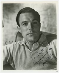 8y733 GENE KELLY signed 8x10 REPRO still 1980s great portrait of the musical star relaxing at home!