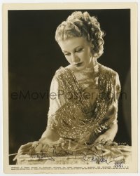 8y198 GINGER ROGERS signed 8x10.25 still 1935 wearing sparkling dress over black background!