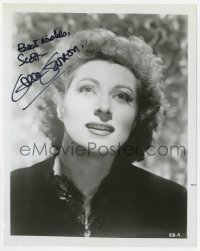 8y748 GREER GARSON signed 8x10.25 REPRO still 1980s head & shoulders portrait of the leading lady!