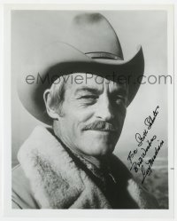 8y751 GUY MADISON signed 8x10 REPRO still 1980s great cowboy portrait later in his career!