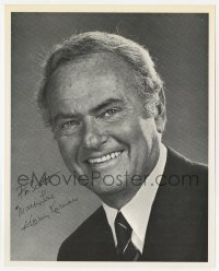 8y753 HARVEY KORMAN signed 8x10 REPRO still 1980s head & shoulders smiling portrait in suit & tie!