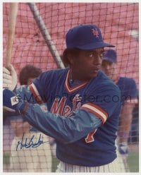 8y513 HUBIE BROOKS signed color 8x10 publicity still 1990s the New York Mets baseball right fielder!