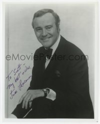 8y765 JACK LEMMON signed 8x10 REPRO still 1980s great smiling portrait wearing tuxedo!