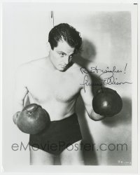 8y772 JAMES ELLISON signed 8x10 REPRO still 1970s in boxing trunks showing his great physique!