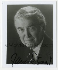 8y774 JAMES STEWART signed 4x5 REPRO 1980s head & shoulders portrait later in his career!
