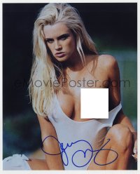 8y563 JENNY MCCARTHY signed color 8x10 REPRO still 1990s half-naked falling out of her clothes!