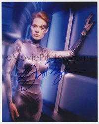 8y564 JERI RYAN signed color 8x10 REPRO still 2000s as Seven of Nine in TV's Star Trek: Voyager!
