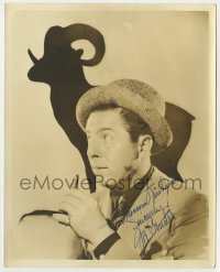 8y234 JOE PENNER signed deluxe 8x10 still 1930s portrait of the comedian casting a ram's shadow!