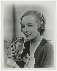 8y861 MARIAN NIXON signed 8x10 REPRO still 1980s c/u of the pretty star with a glass of water!