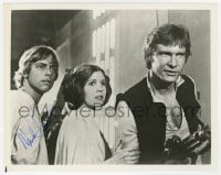 8y865 MARK HAMILL signed 8x10.25 REPRO still 1980s in Star Wars with Carrie Fisher & Harrison Ford!