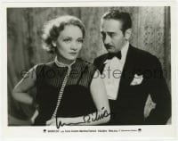 8y867 MARLENE DIETRICH signed 8x10.25 REPRO still 1980s close up with Adolphe Menjou in Morocco!