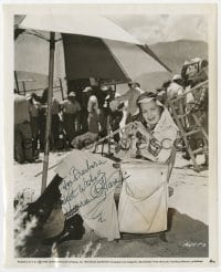 8y271 MAUREEN O'HARA signed 8.25x10 still 1949 great candid relaxing on the set of Bagdad!