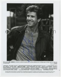 8y272 MEL GIBSON signed 8x10 still 1990 smiling close up from Bird on a Wire!