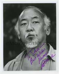 8y893 PAT MORITA signed 8x10 REPRO still 1980s great close up as Mr. Miyagi in The Karate Kid!
