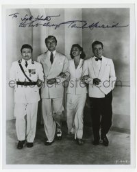 8y897 PAUL HENREID signed 8x10 REPRO still 1980s great posed portrait with his Casablanca co-stars!