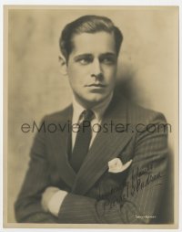 8y287 PIERRE GENDRON signed deluxe 7.5x9.5 still 1920s great portrait in suit & tie by Henry Waxman!
