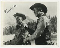 8y911 RANDOLPH SCOTT signed 8x10.25 REPRO still 1980s with Joel McCrea in Ride the High Country!