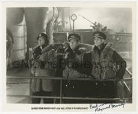 8y917 RAYMOND MASSEY signed 8.25x10 REPRO still 1980s with Bogart in Action in the North Atlantic!